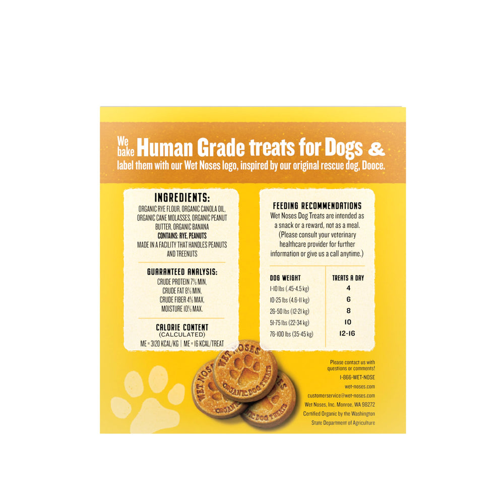 Wet Noses Organic Crunchy Dog Treats senior-dog enjoying a crunchy bite.