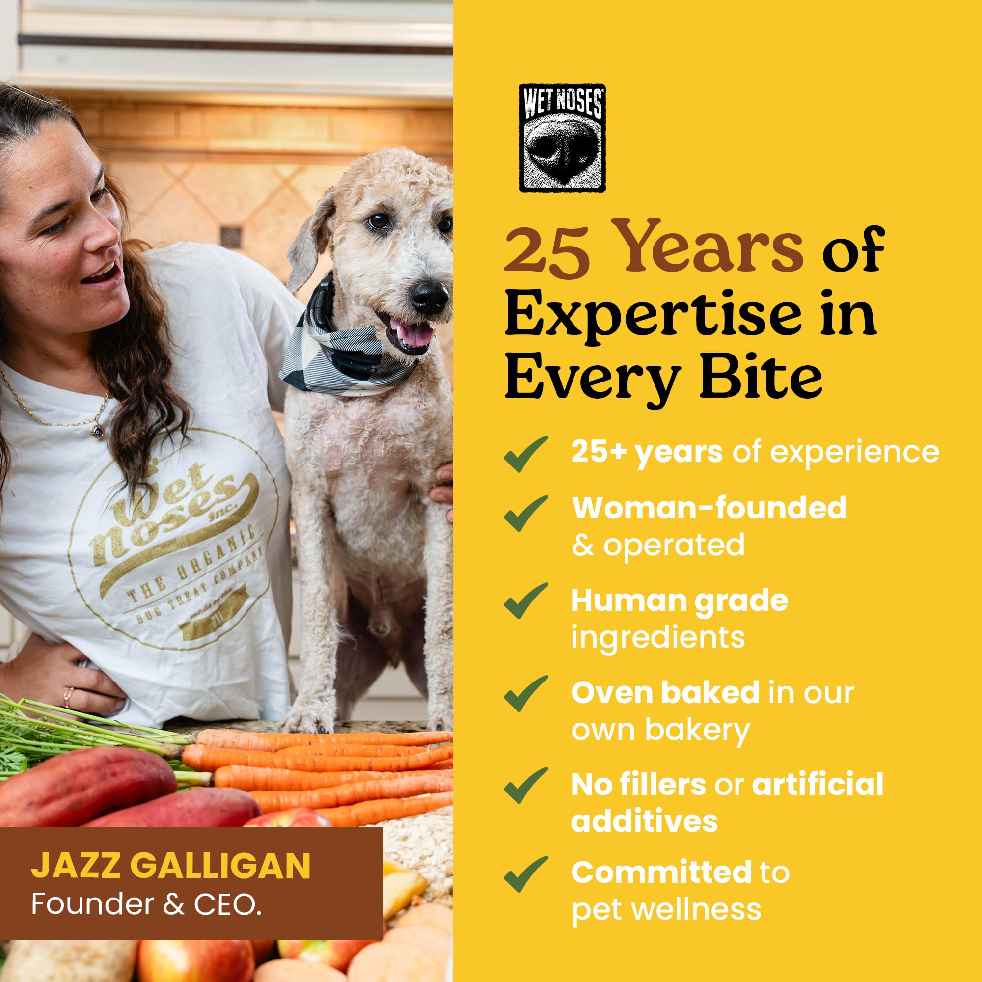 Wet Noses peanut-butter-banana flavor close-up—delightful, aroma-rich training rewards.