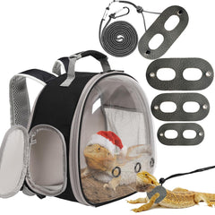 WEVONIGU bearded dragon backpack with bubble window for safe viewing on travels