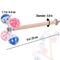 WEVONIGU bird stand perch with rotating balls in front view for engaging play