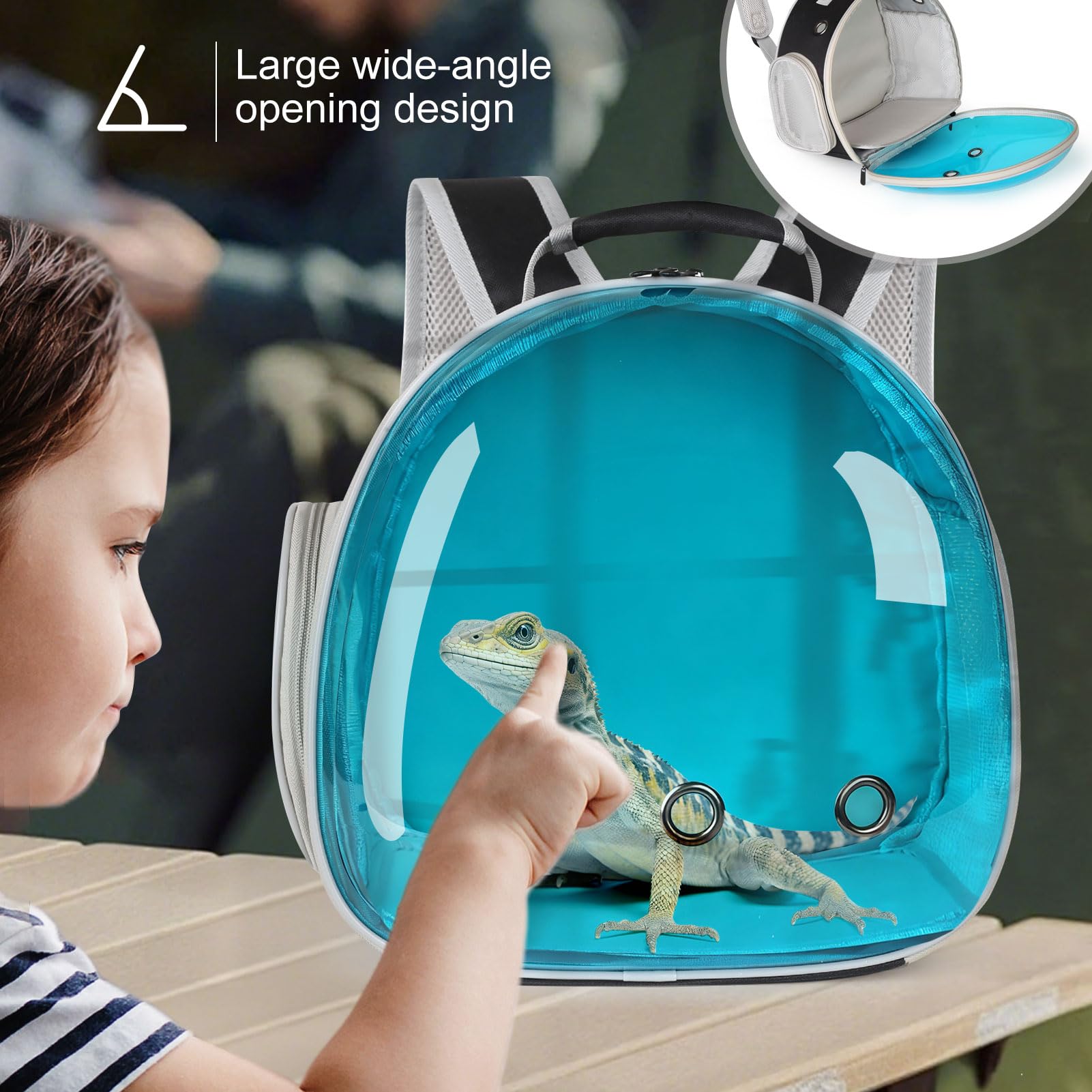 WEVONIGU guinea pig carrier front view window lets you check surroundings without disturbance