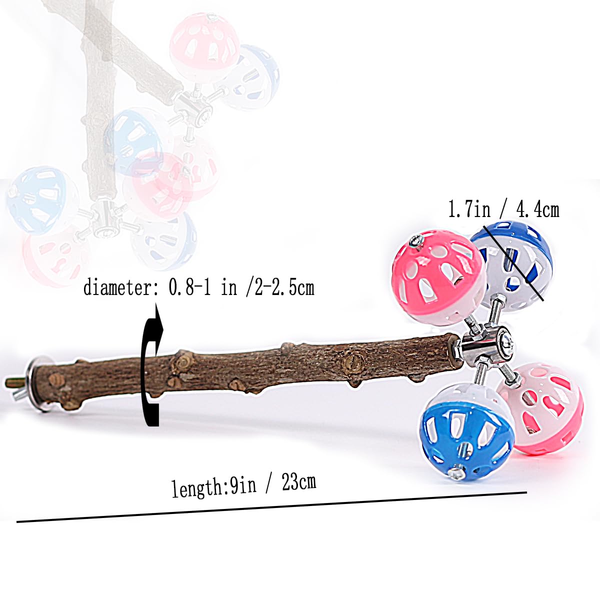 WEVONIGU natural beech wood bird perch offers a sturdy, chewable surface for daily curiosity