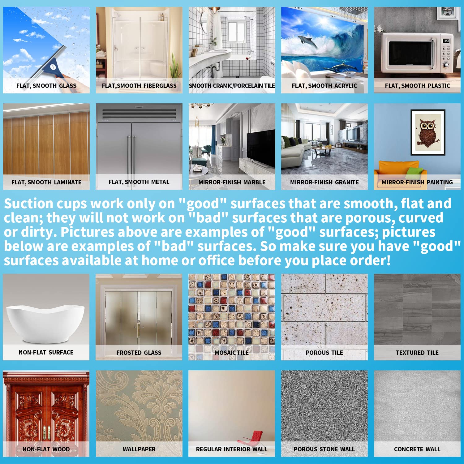 WEYASIU glass-surface suction ensures secure mounting on smooth surfaces.