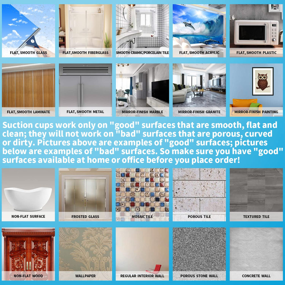 WEYASIU glass-surface suction ensures secure mounting on smooth surfaces.