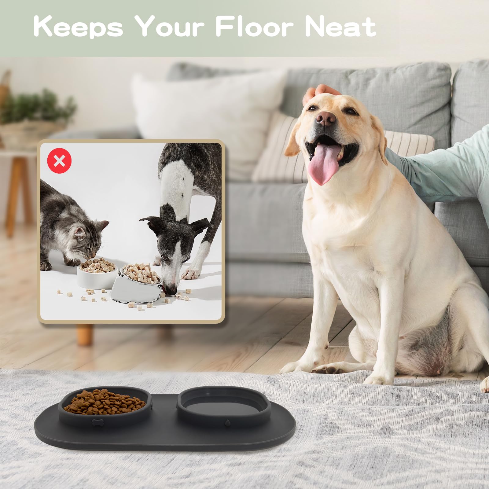 WEYOVGO bone-shaped silicone base prevents tipping during meals