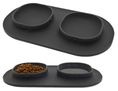 WEYOVGO dog bowls set with two bowls for meals and water reducing spills