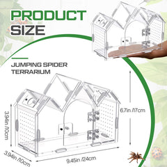 Weysat jumping spider enclosure side view highlights slim footprint and compact profile