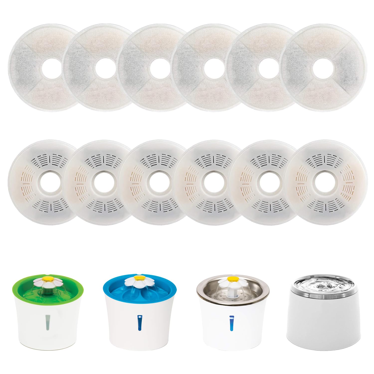 WEZEBEL 12-pack Catit filter pack for convenient fountain maintenance.