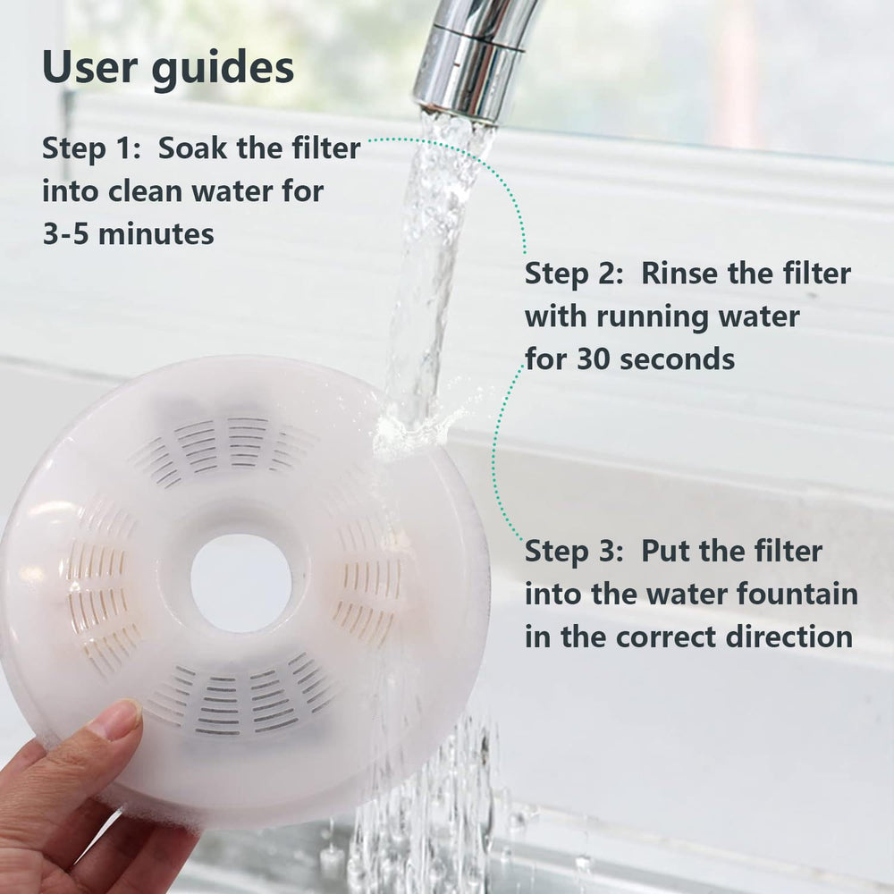 WEZEBEL catit stainless steel fountain filter pack highlighting durable filtration.