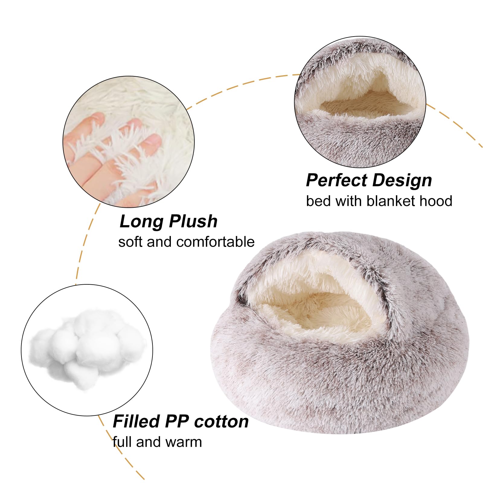 WgoogW fluffy plush interior provides soft warmth for pets.