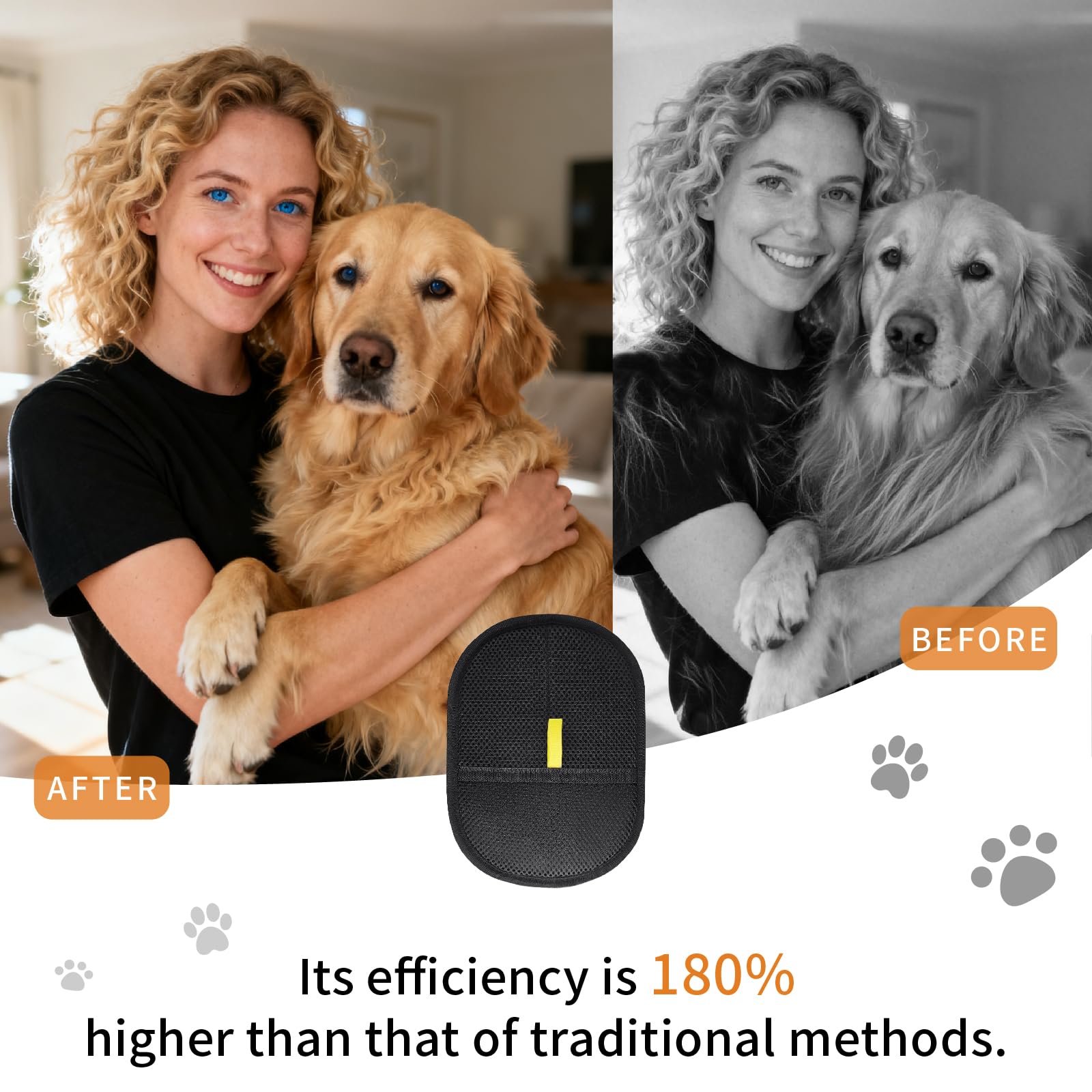 Whaislex pet hair remover glove car-seat use for clean car interiors