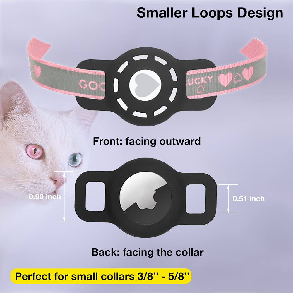 WHALEZON Airtag holder on a small collar shows a snug loop.