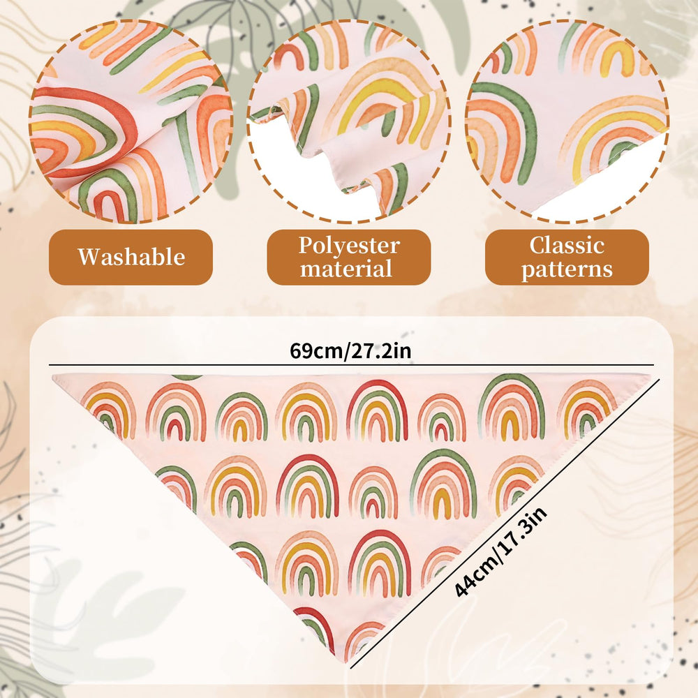 Whaline boho pet bandana daisy set 2 for versatile outfits