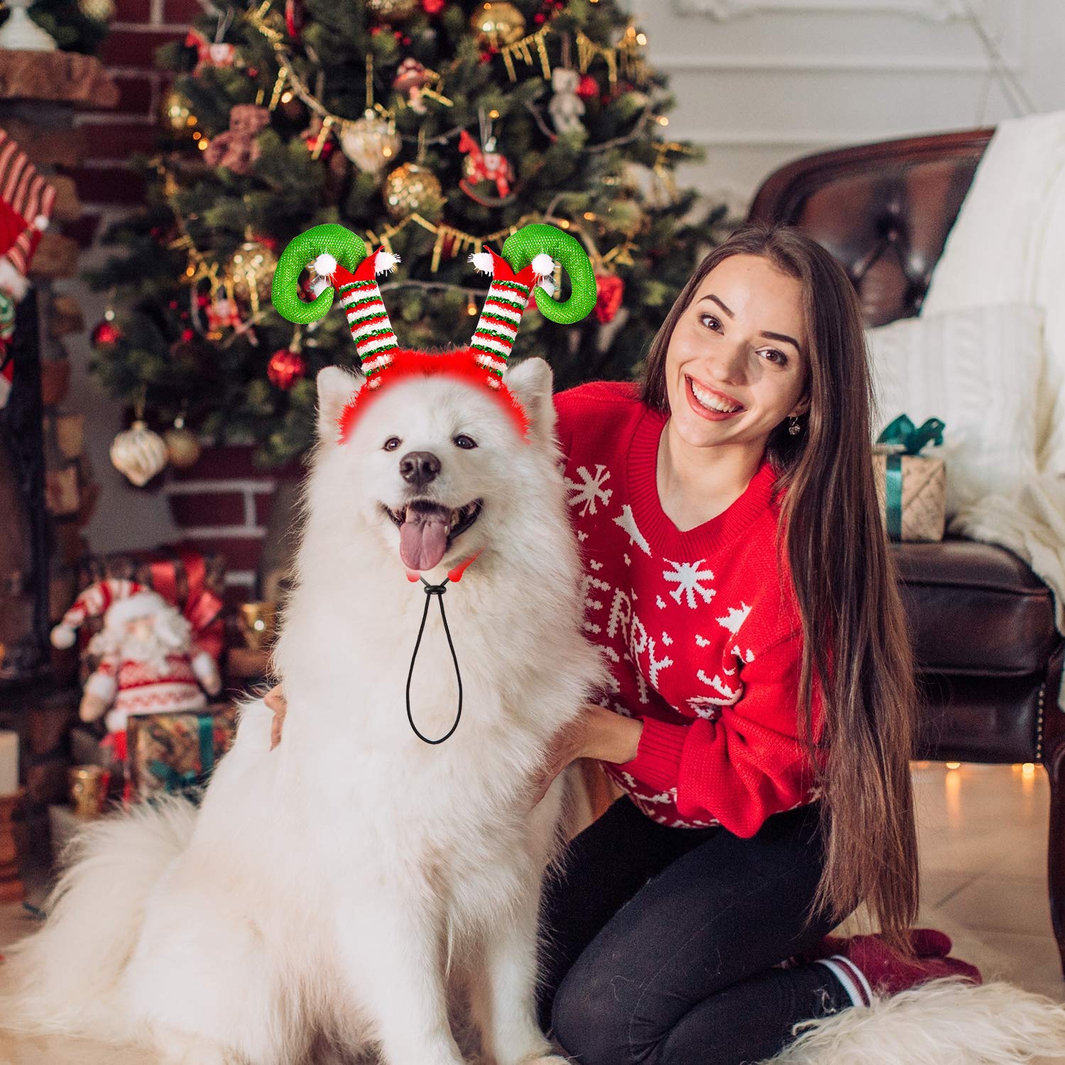 Whaline Christmas party look boosts adorable pet photos