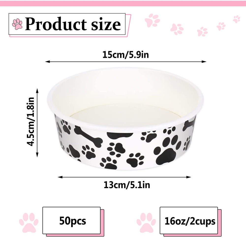 Whaline 16oz bowls show bone-paw design, ideal for travel-friendly, mess-free feeding.