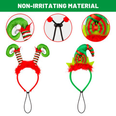 Whaline fluffy head wrap red green provides soft, comfortable pet wear for celebrations