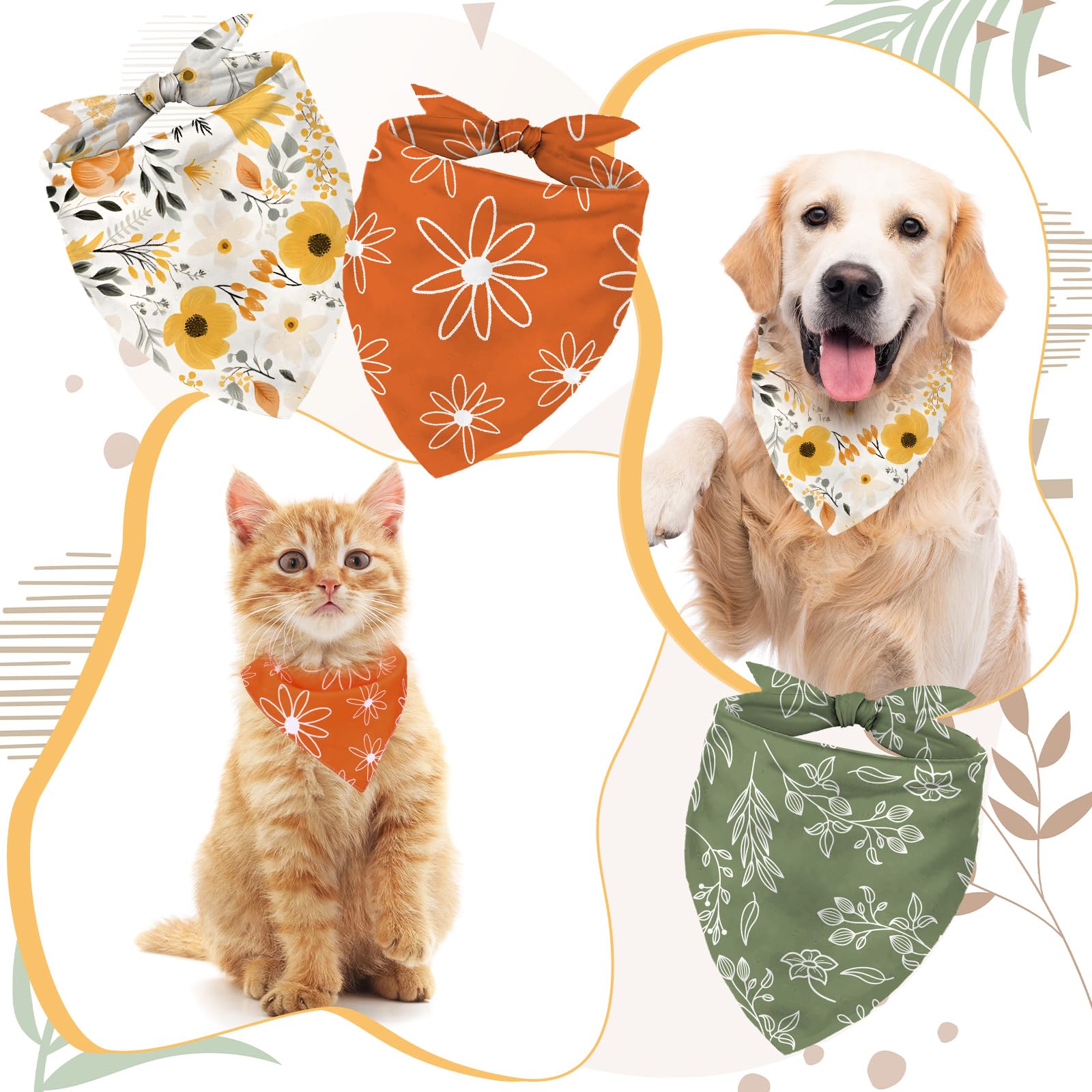 Whaline reversible bandana with daisy pattern for mix-and-match