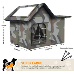 WHDPETS cat house interior with soft mat for comfortable lounge
