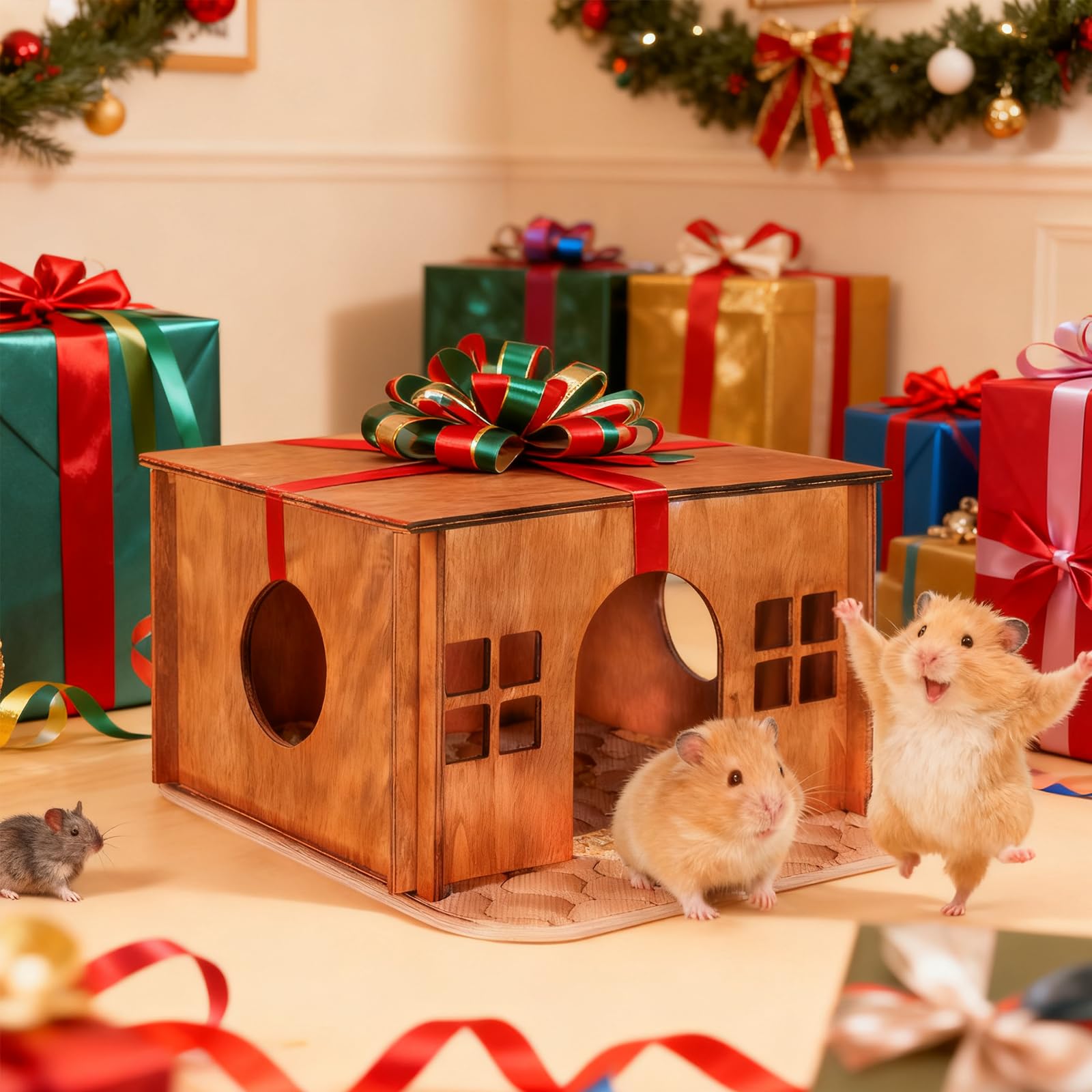 WHEARTED guinea pig hideout side panel cave detail enhances shelter.