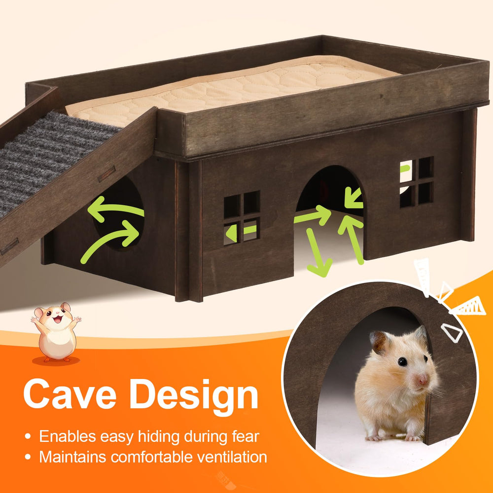 WHEARTED pet habitat durable wood safe, non-toxic shelter for small animals