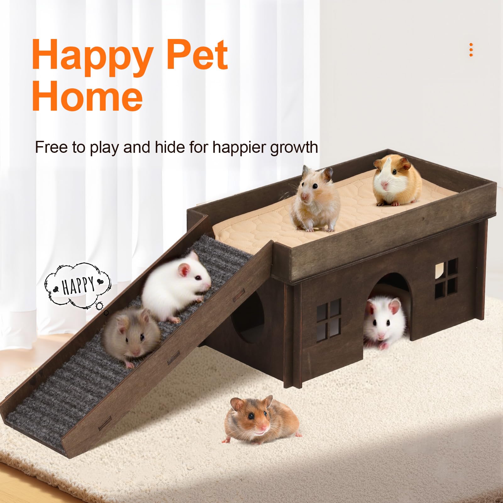 WHEARTED small animal dimensions 16-6x9-3 roomy enough for two guinea pigs