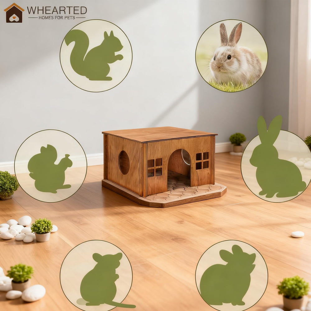 WHEARTED small animal house complements home decor while entertaining pets.