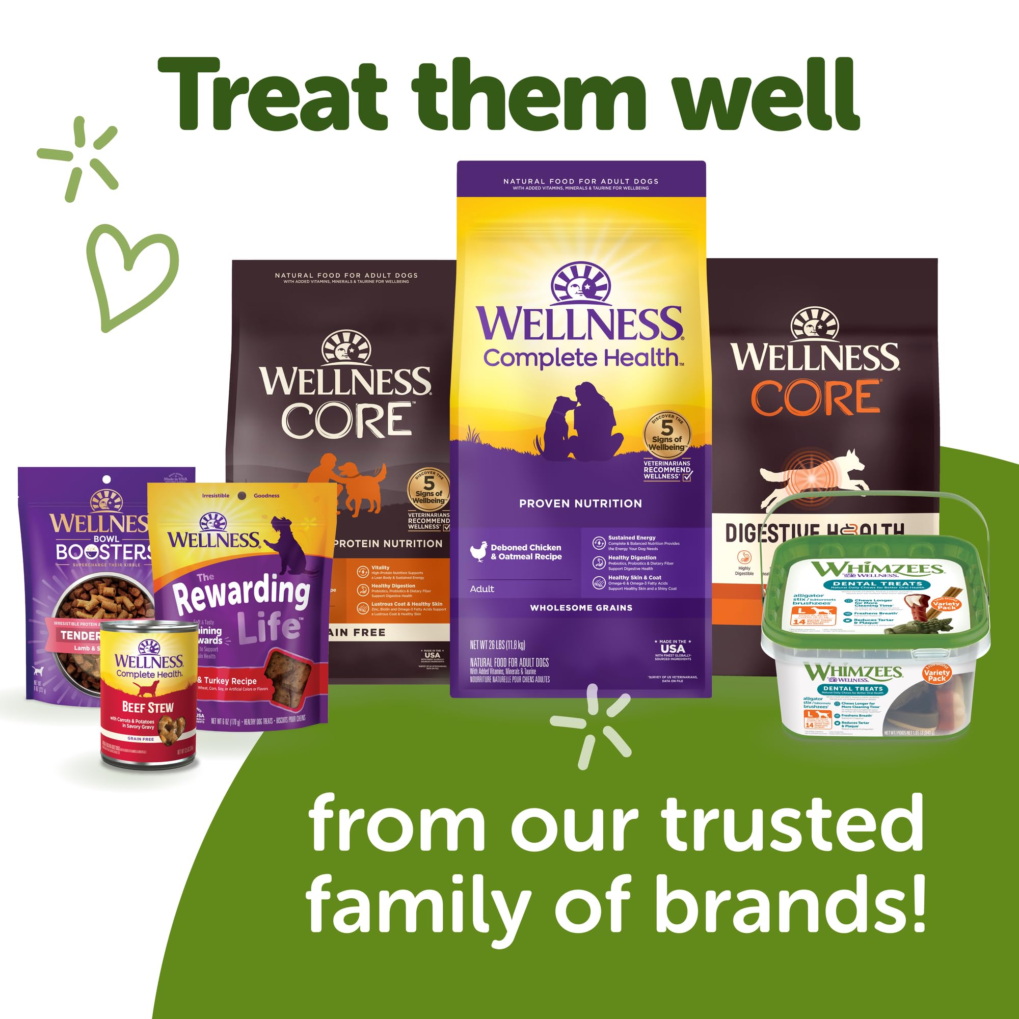 Whimzees vegetarian, grain-free chew suitable for sensitive dogs.