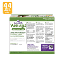 Whimzees Wellness Box 44-count dog treats ready for daily dental care.