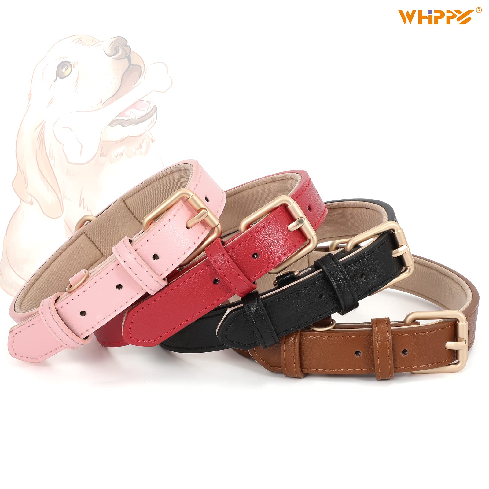 WHIPPY Airtag collar pink XS worn-on-dog during daily walks