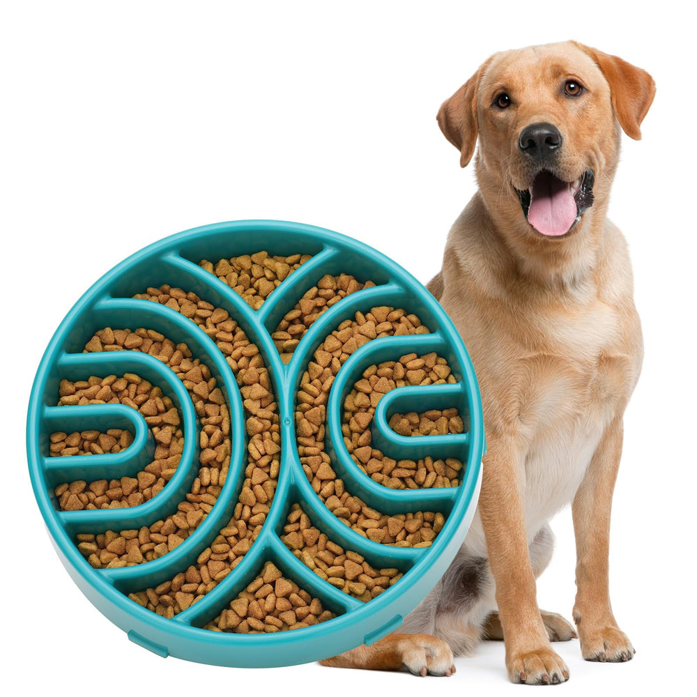 WHIPPY slow feeder bowl maze top view shows engaging puzzle for extended mealtime