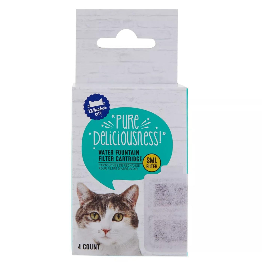 Whisker City small filter cartridge four-pack keeps cat fountain water clean