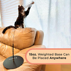 Whiskertons interactive bird toy self-holding base depicts lifelike motion for engaging chase
