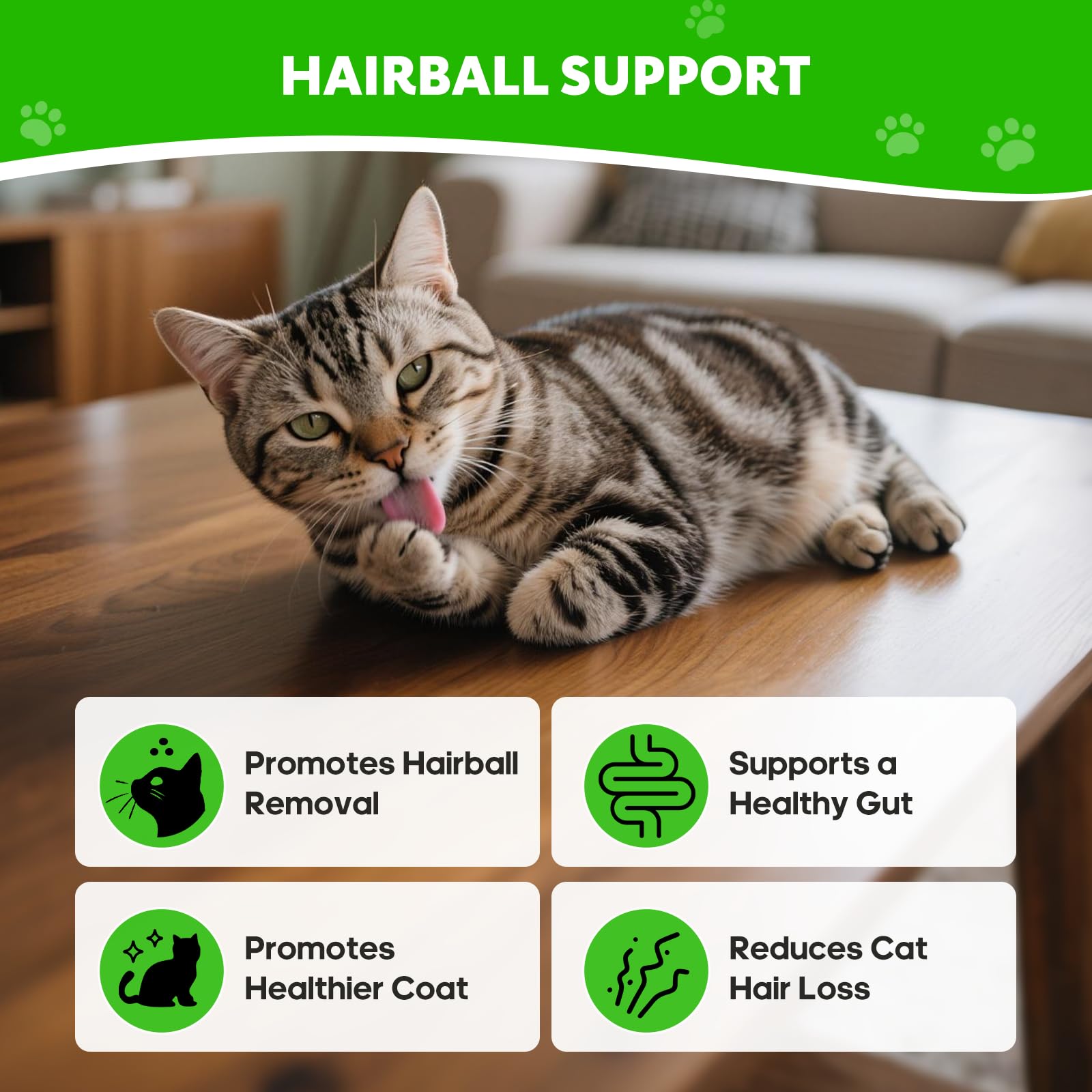 Whiskopia hairball relief powder dusting over food for seamless mixing