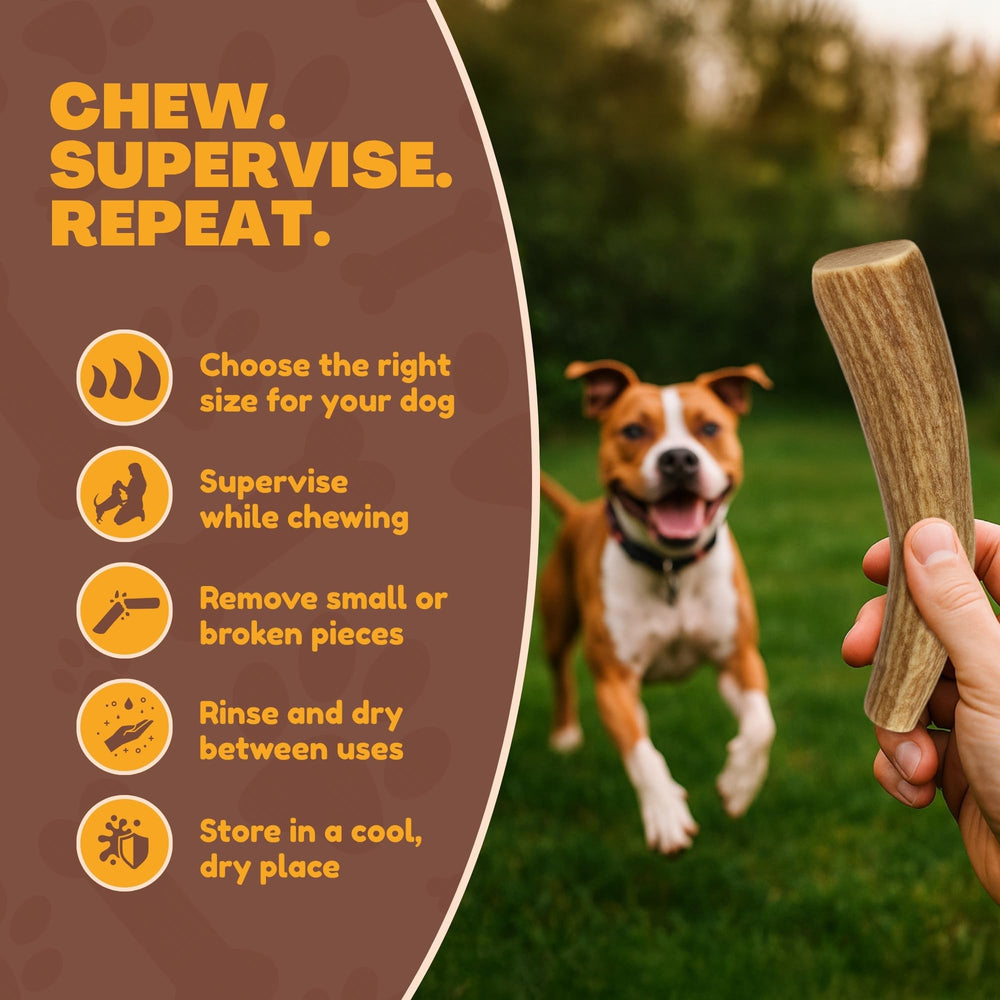 WhiteTail Naturals hand-trimmed edges improve safety; each chew varies naturally in size and color