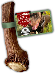 WhiteTail Naturals Jumbo XXL deer antler chew for large dogs, long-lasting chew and enrichment.