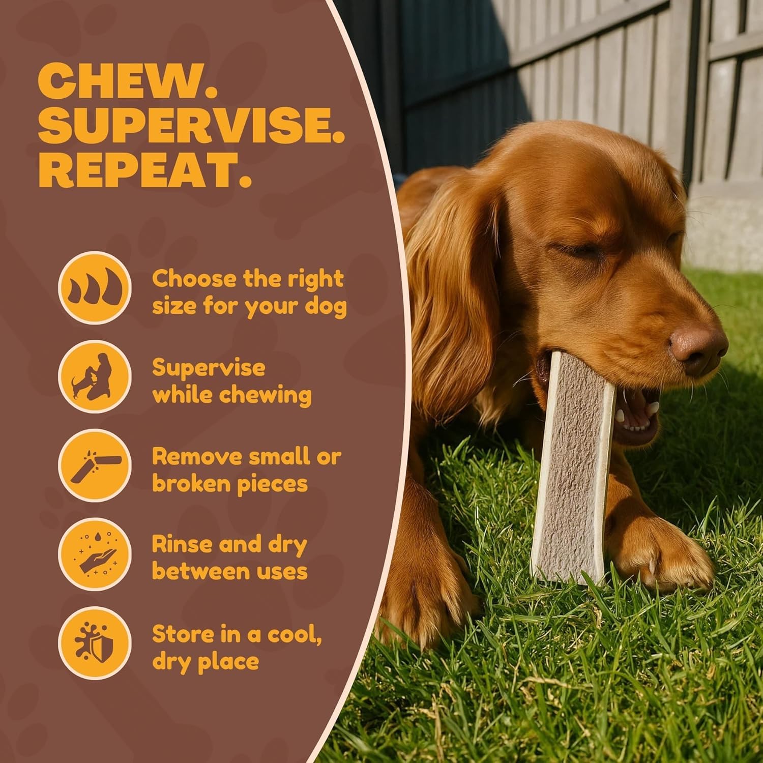 WhiteTail Naturals minerals-rich elk antler chews with calcium and zinc for healthy chewing
