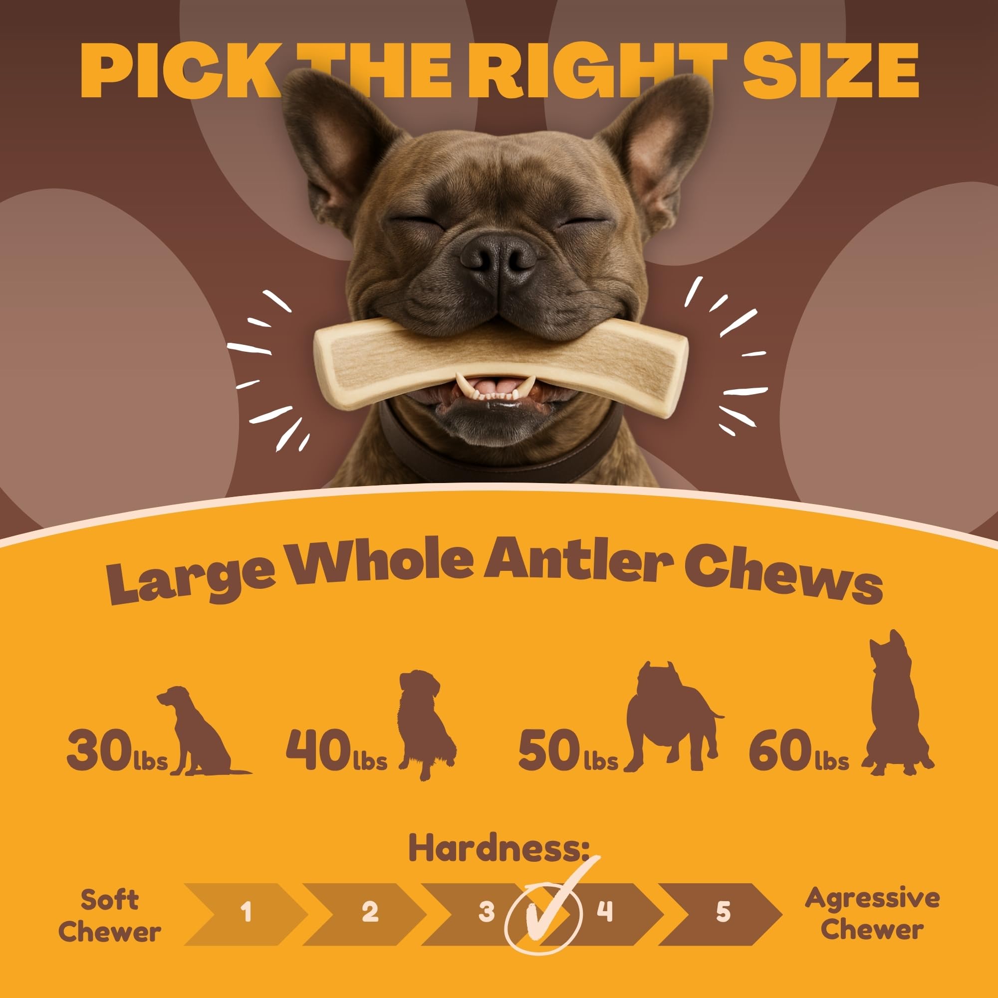 WhiteTail Naturals antler chews are odorless and mess-free for indoor use.