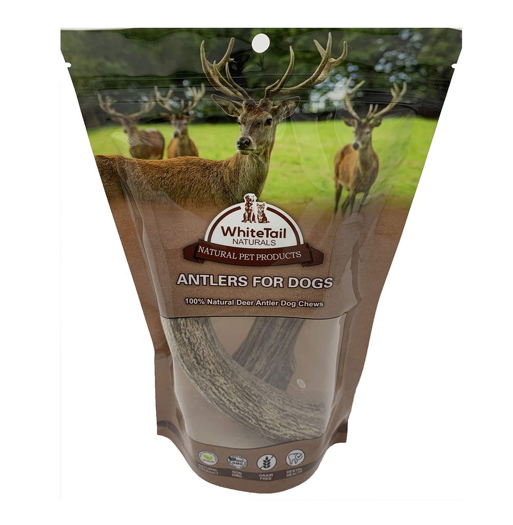 WhiteTail Naturals safe-edge-trimmed shows edge-sanded deer antler for safer chewing.