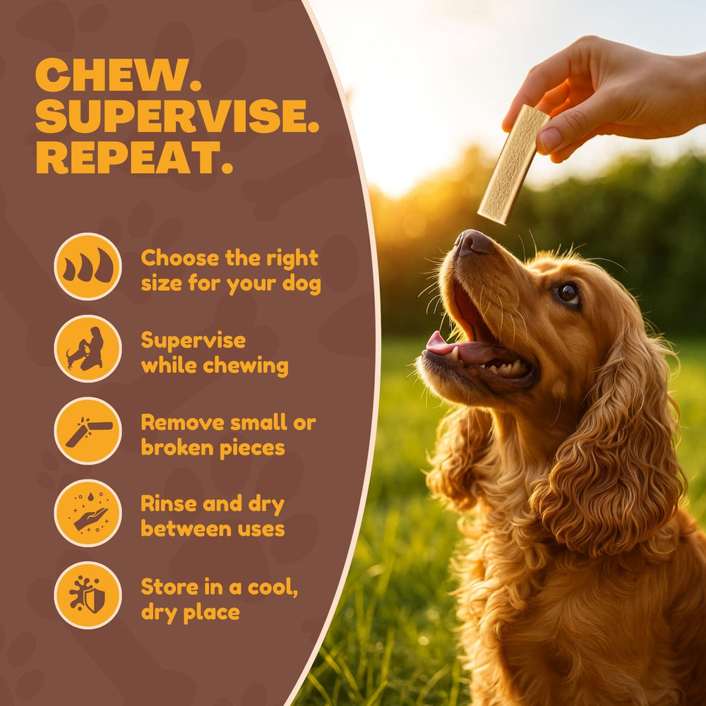 WhiteTail Naturals safe for aggressive chewers—edges trimmed to reduce risk
