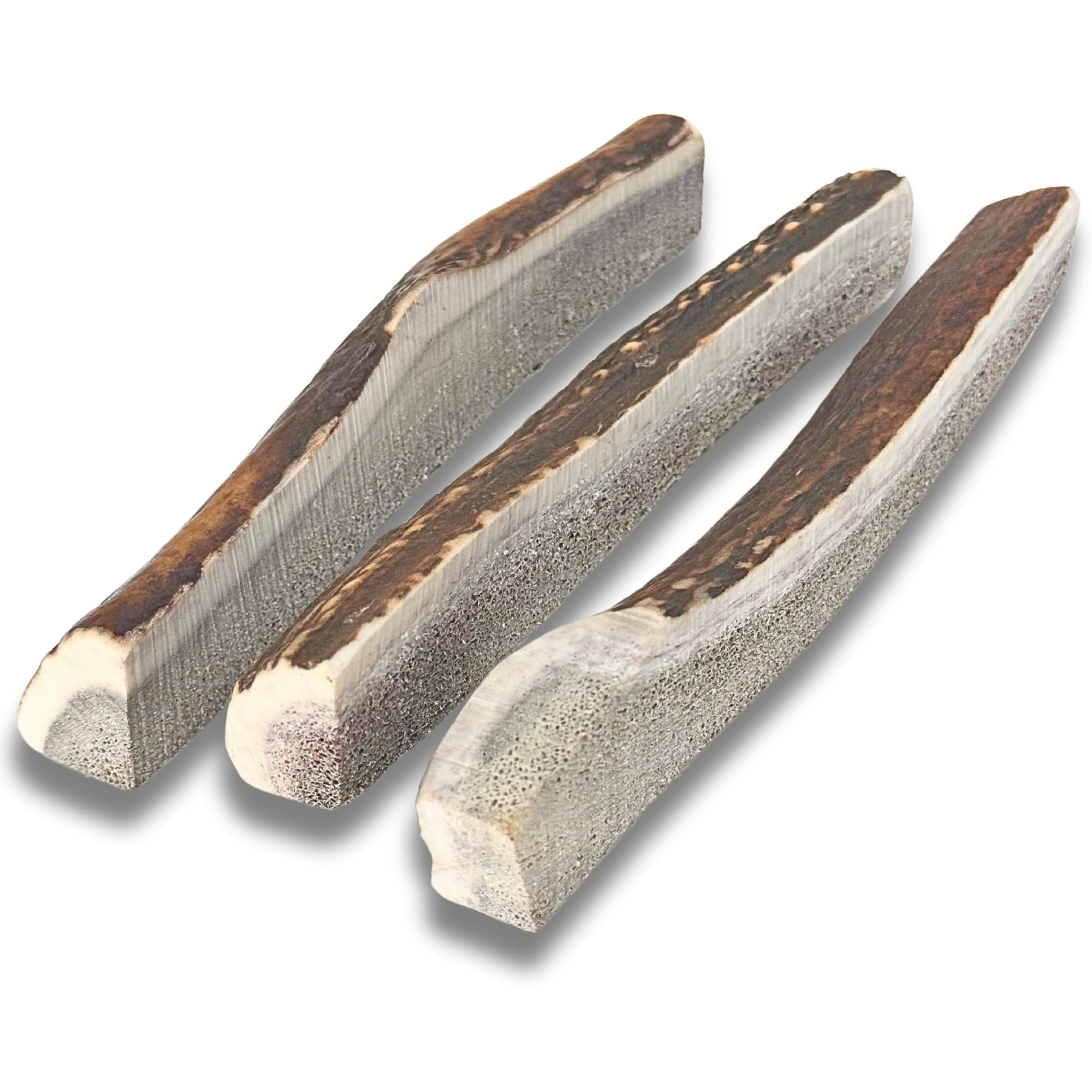 WhiteTail Naturals split antlers pack 3 dog chews ideal for medium dogs, long-lasting