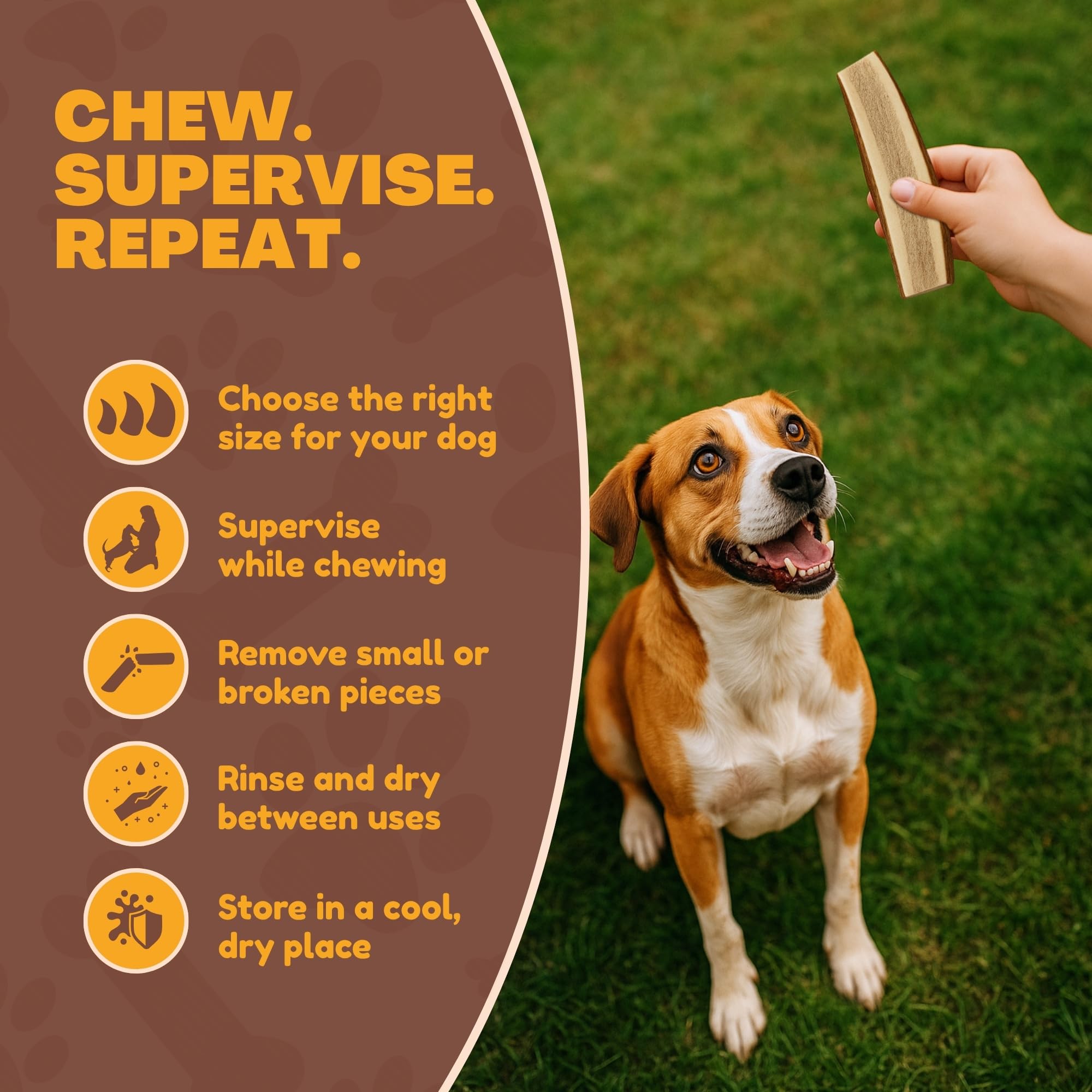 WhiteTail Naturals trimmed edges for safer chewing