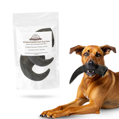 WhiteTail Naturals water buffalo horns for dogs two large chews durable for aggressive chewers