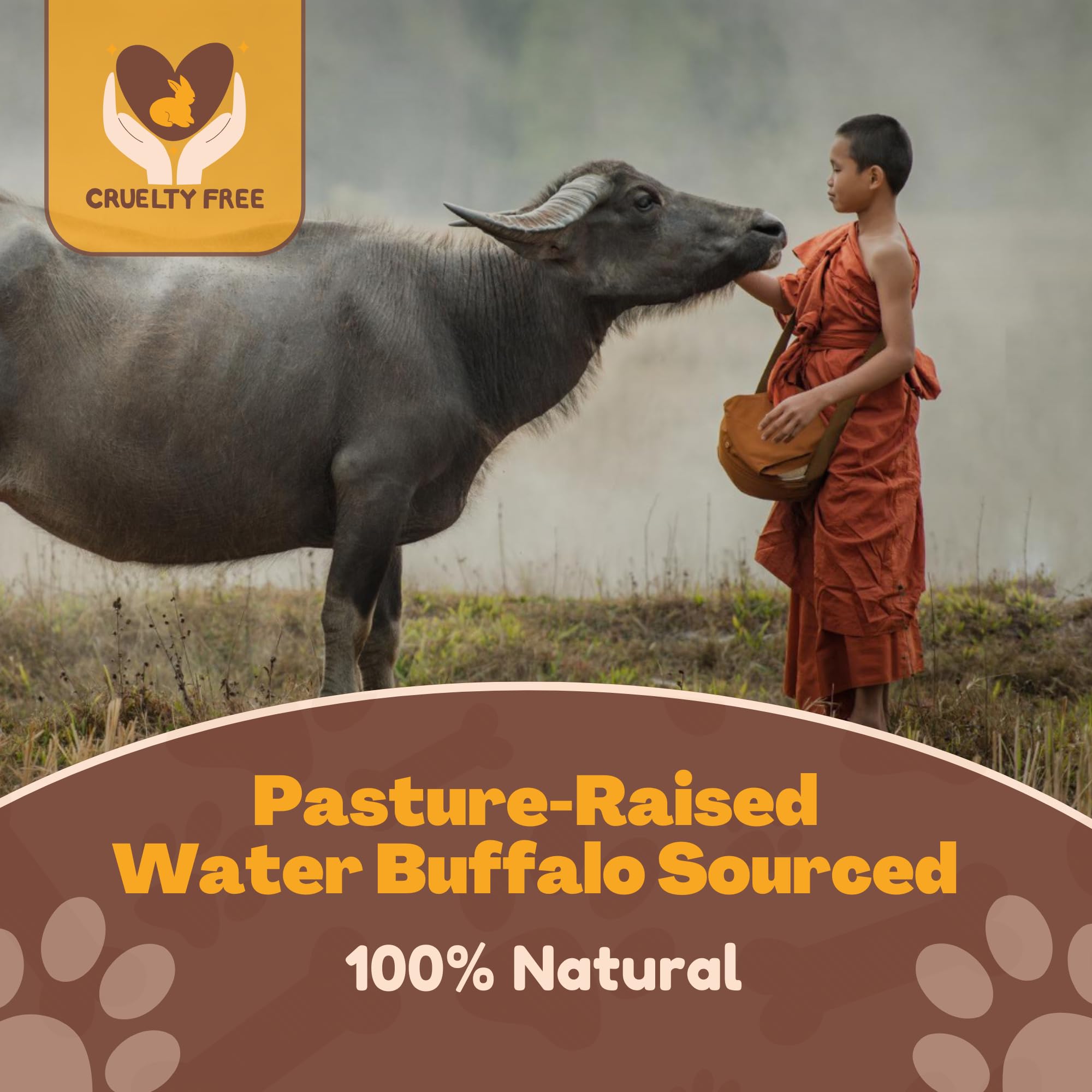 WhiteTail Naturals water buffalo horns sourced from free-ranging buffalo with minerals