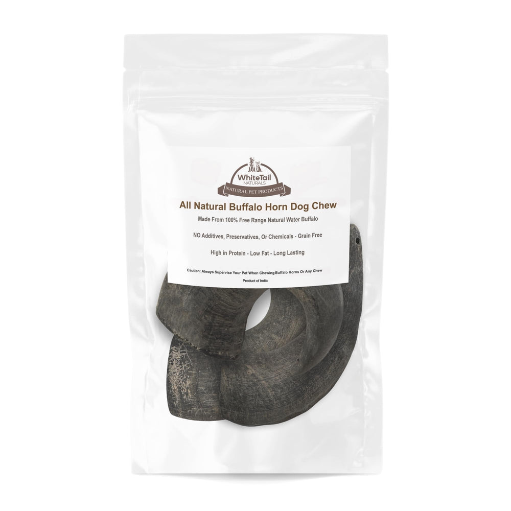 Whitetail Naturals water buffalo horns medium 3-pack long-lasting shot—satisfying chew for dogs