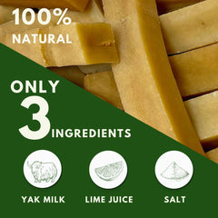 WhiteTail Naturals Yak Cheese Dog Chews; supports dental hygiene for medium to large dogs.
