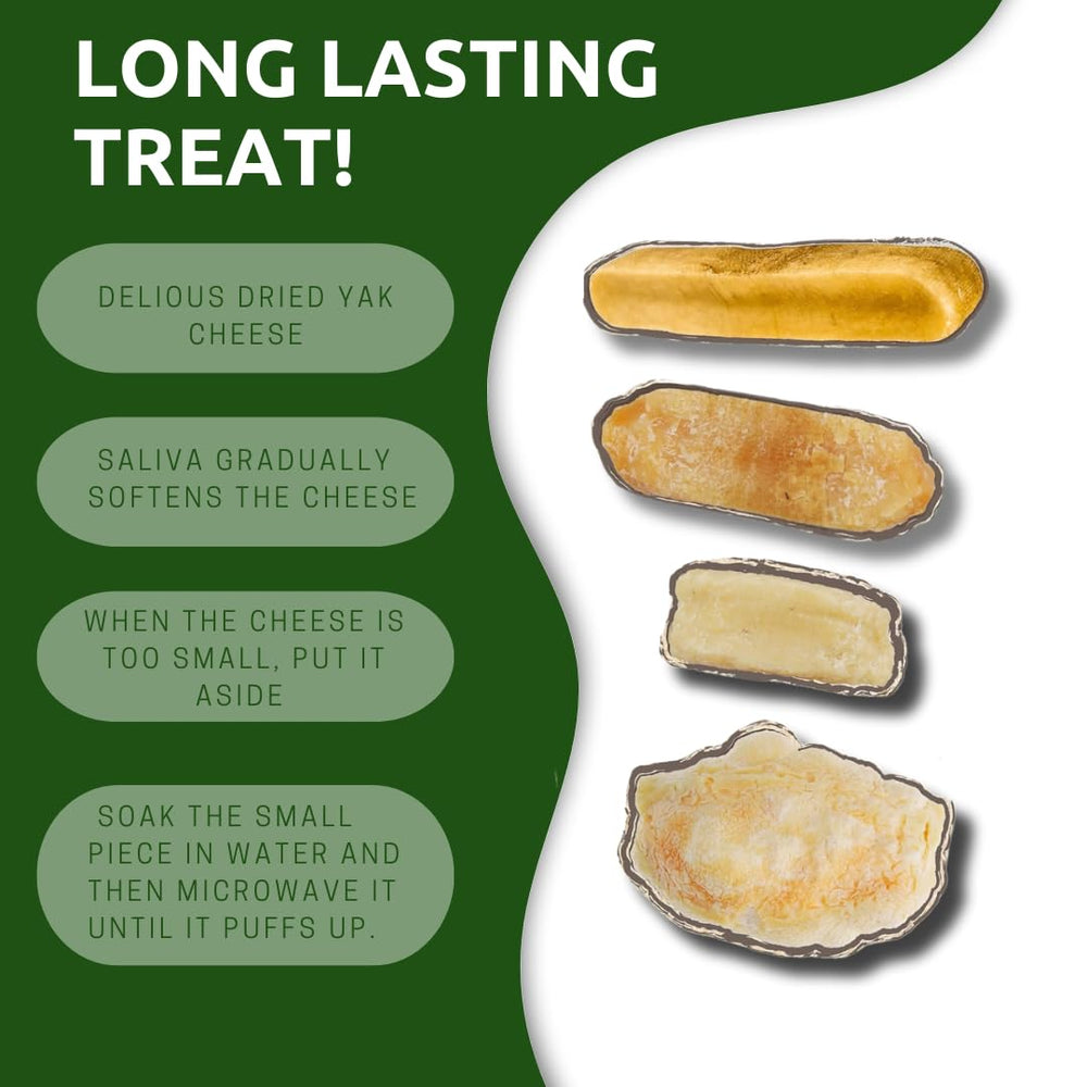 WhiteTail Naturals Yak Cheese Dog Chews; gluten-free, grain-free ingredients for sensitive stomachs.