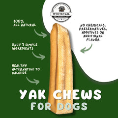 WhiteTail Naturals Yak Cheese Dog Chews close-up; durable texture supports long-lasting chewing.