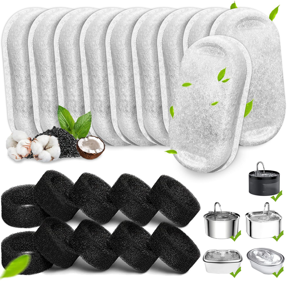 Whksoy cat fountain filter 20-pack contents for continuous clean drinking water