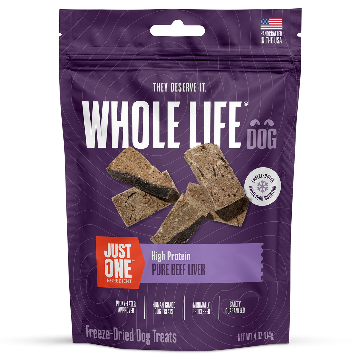 Whole Life Pet Products beef liver treat closeup highlights protein-rich snack for training