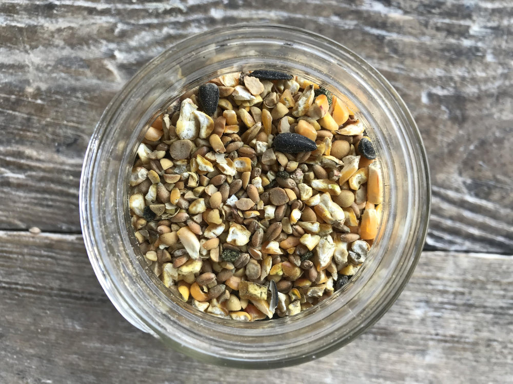 Wholesome Harvest herbal health support photo featuring oregano and garlic for digestion-friendly feed.